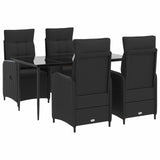 Sofa Table Set 5 pcs PE Rattan and Powder-Coated Steel