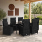 Sofa Table Set 7 pcs PE Rattan and Powder-Coated Steel