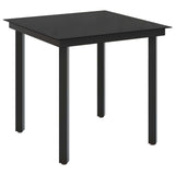Sofa Table Set 3 pcs Black PE Rattan and Powder-Coated Steel