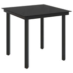 Garden Dining Set 3 pcs Black Poly Rattan