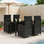 Garden Dining Set 5 pcs Black Poly Rattan