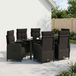 Garden Dining Set 7 pcs Black Poly Rattan