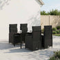 Garden Dining Set 5 pcs Black 160 x 80 x 74 cm Poly Rattan