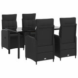 Sofa Table Set 5 pcs PE Rattan and Powder-Coated Steel