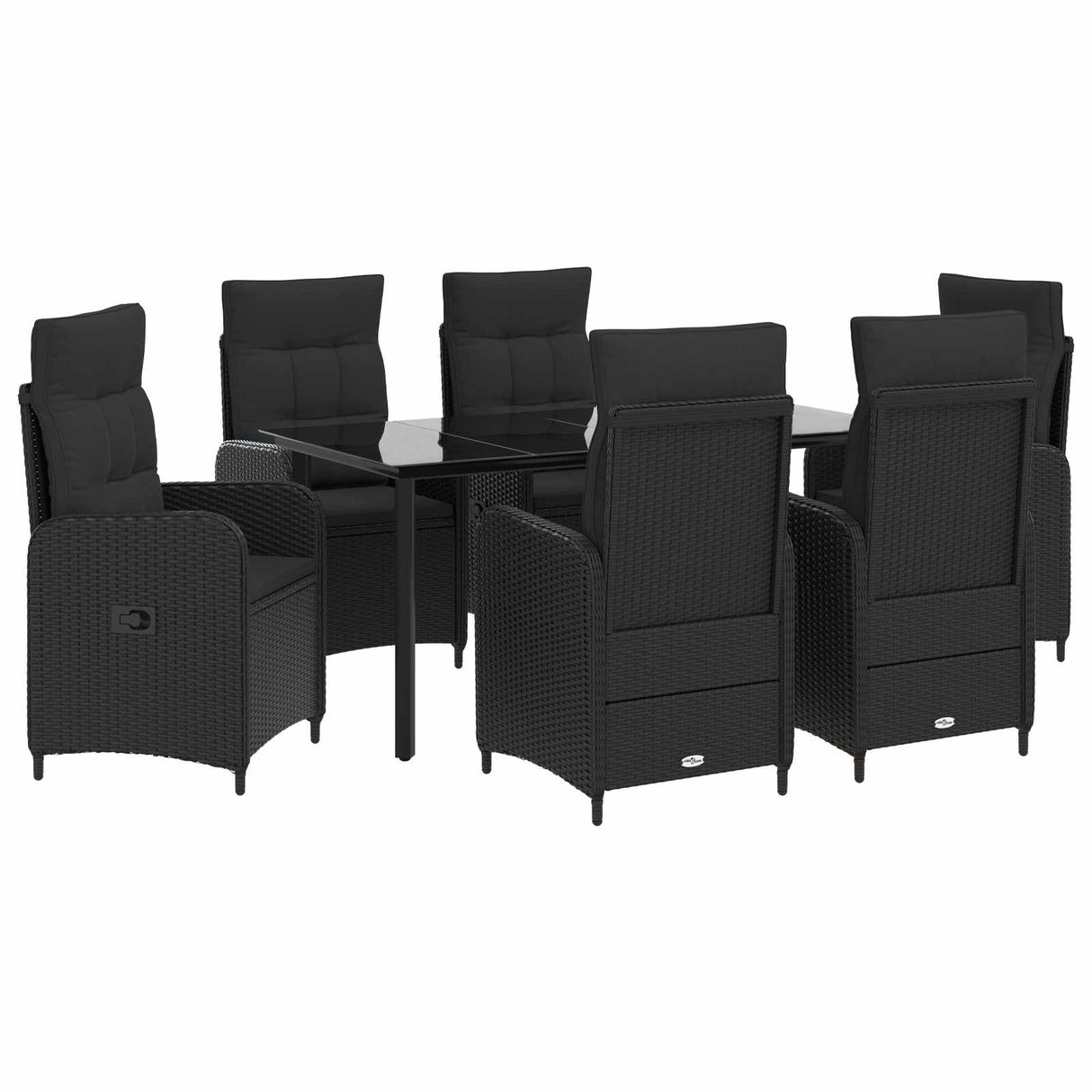 Sofa Table Set 7 pcs PE Rattan and Powder-Coated Steel