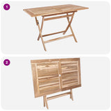Garden Furniture Set 5 pcs Natural Solid Teak Wood - Close-Up Angle