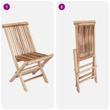 Garden Furniture Set 7 pcs Natural Solid Teak Wood - Low Angle