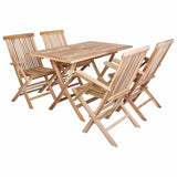 Garden Furniture Set 5 pcs Natural Solid Teak Wood