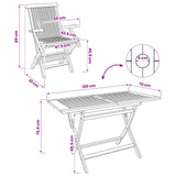 Garden Furniture Set 5 pcs Natural Solid Teak Wood