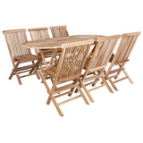 Garden Furniture Set 7 pcs Natural Solid Teak Wood
