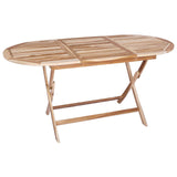 Garden Furniture Set 9 pcs Natural Solid Teak Wood - Side View
