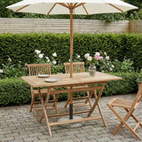 Folding Garden Table Natural 120 x 70 x 75.5 cm Solid Teak Wood