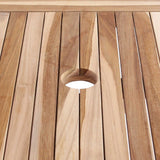 Folding Garden Table Natural 160 x 80 x 76 cm Solid Teak Wood - Rear View