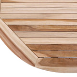 Folding Garden Table Natural 160 x 80 x 76 cm Solid Teak Wood - Close-Up Angle