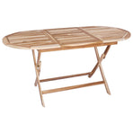 Folding Garden Table Natural 160 x 80 x 76 cm Solid Teak Wood, Foldable