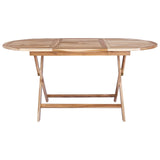 Folding Garden Table Natural 160 x 80 x 76 cm Solid Teak Wood - Side View
