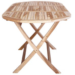 Folding Garden Table Natural 160 x 80 x 76 cm Solid Teak Wood, image 4