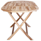 Folding Garden Table Natural 160 x 80 x 76 cm Solid Teak Wood - Top-Down View