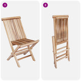 Folding Garden Chair 2 pcs Natural Solid Teak Wood - Extra Image