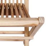Folding Garden Chair 4 pcs Natural Solid Teak Wood - Low Angle