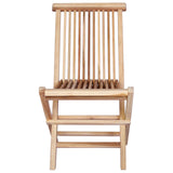 Folding Garden Chair 4 pcs Natural Solid Teak Wood - Top-Down View