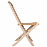 Folding Garden Chair 4 pcs Natural Solid Teak Wood - 45-Degree Angle
