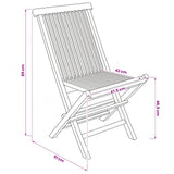 Folding Garden Chair 4 pcs Natural Solid Teak Wood - Extra Image