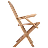 Folding Garden Chair 2 pcs Natural Solid Teak Wood - 45-Degree Angle