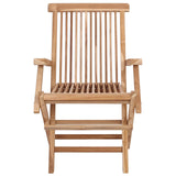 Folding Garden Chair 3 pcs Natural Solid Teak Wood