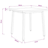 60 x 55 x 75 cm Solid Acacia Wood Natural and Black Rectangular