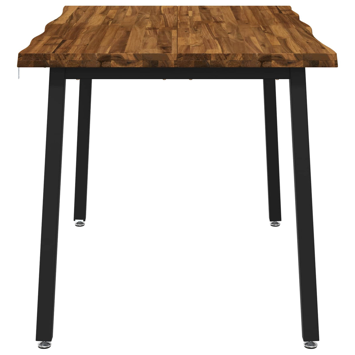 90 x 55 x 75 cm Solid Acacia Wood Natural and Black Rectangular