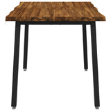 90 x 55 x 75 cm Solid Acacia Wood Natural and Black Rectangular