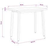 90 x 55 x 75 cm Solid Acacia Wood Natural and Black Rectangular