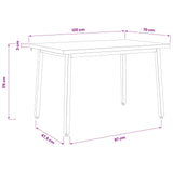 120 x 70 x 75 cm Solid Acacia Wood Natural and Black - Extra Image