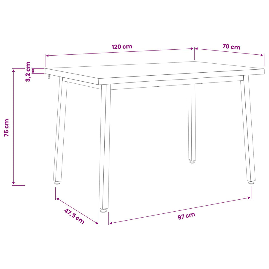 120 x 70 x 75 cm Solid Acacia Wood Natural and Black