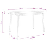 140 x 70 x 75 cm Solid Acacia Wood Natural and Black - Extra Image