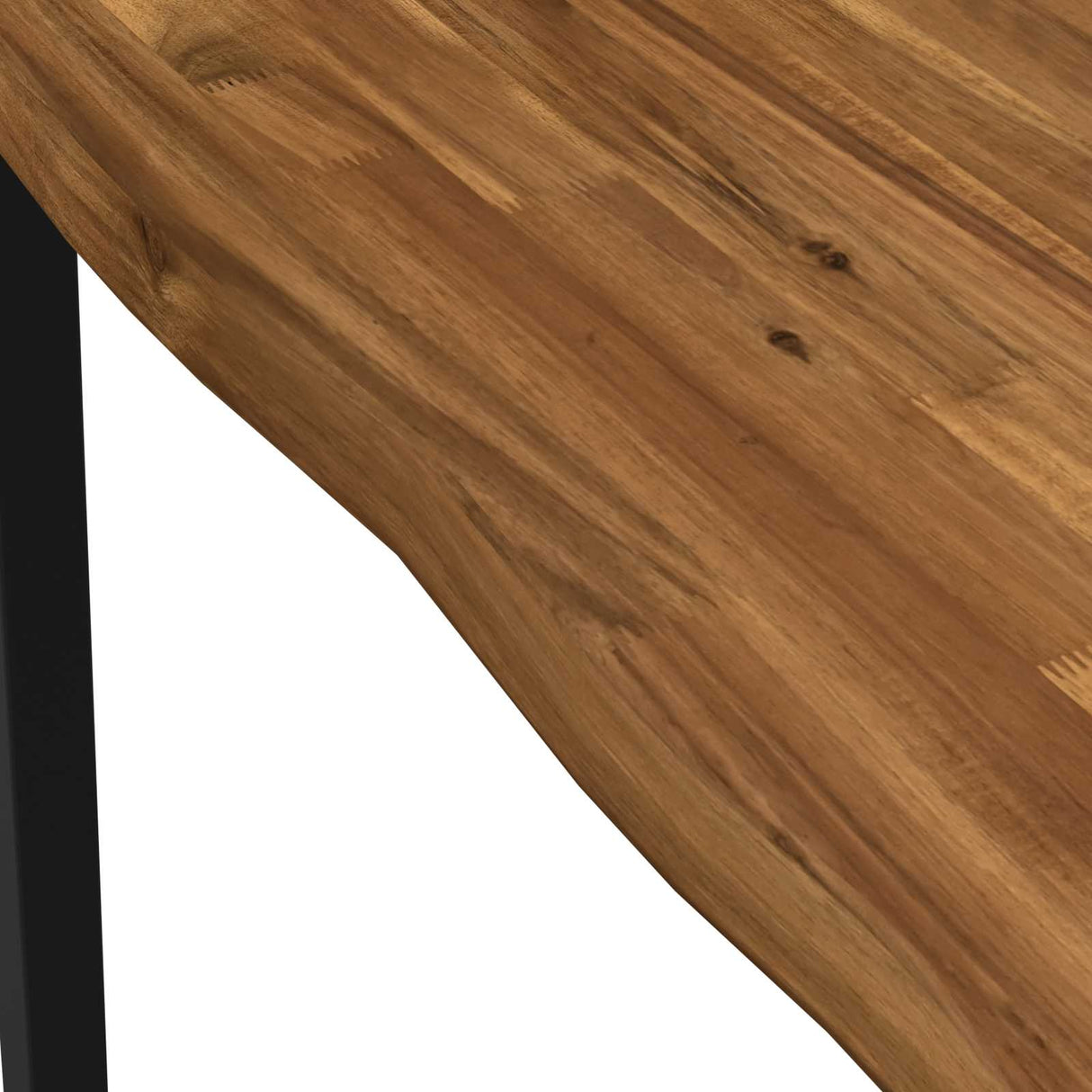 80 x 80 x 75 cm Solid Acacia Wood Natural and Black Square