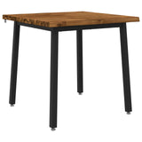 80 x 80 x 75 cm Solid Acacia Wood Natural and Black Square