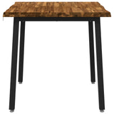 80 x 80 x 75 cm Solid Acacia Wood Natural and Black Square