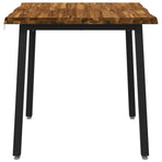 80 x 80 x 75 cm Solid Acacia Wood Natural and Black Square