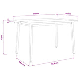 120 x 80 x 75 cm Solid Acacia Wood Natural and Black