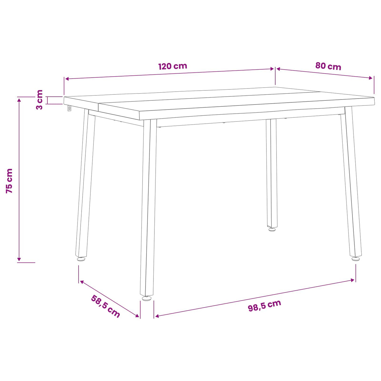 120 x 90 x 75 cm Solid Acacia Wood Natural and Black