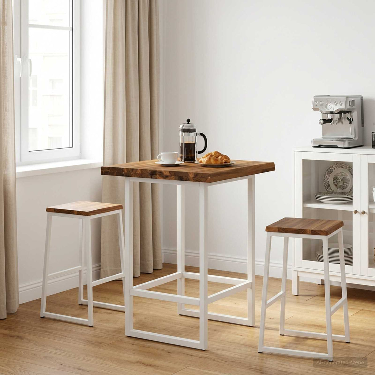 Rectangular Table Top 60 x 60 x 3.5 cm Square Solid Acacia Wood