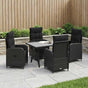 Outdoor Dining Set 5 pcs Black Poly Rattan