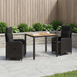 Outdoor Dining Set 3 pcs Black 90 x 90 x 75 cm