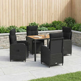 Outdoor Dining Set 5 pcs Black