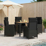 Outdoor Dining Set 5 pcs Black - Side View