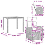 Outdoor Dining Set 5 pcs Black