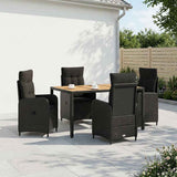 Outdoor Dining Set 5 pcs Black - Side View