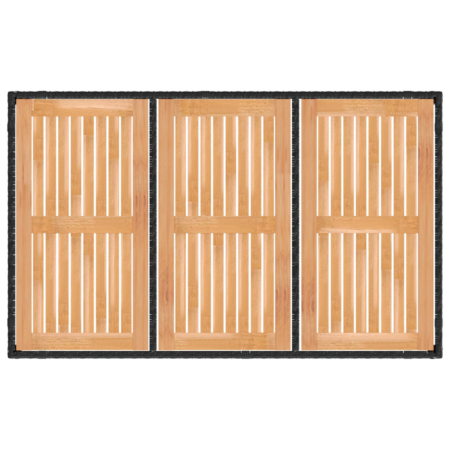 Outdoor Dining Set 7 pcs Black 150 x 90 x 75 cm